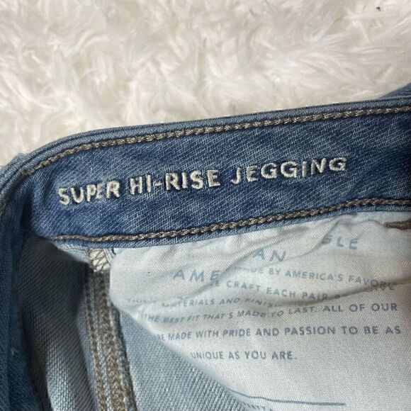 American Eagle Jeans Size 8 Super Stretch Super Hi-Rise Jegging 27" Inseam - Picture 3 of 10